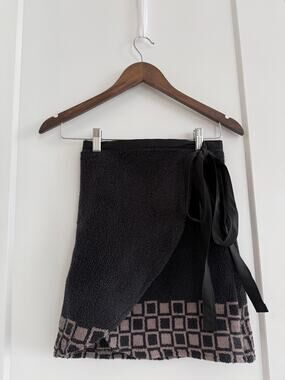Blue Towel Wrap Skirt Soft Beach Cover-Up Adjustable Waist One Size